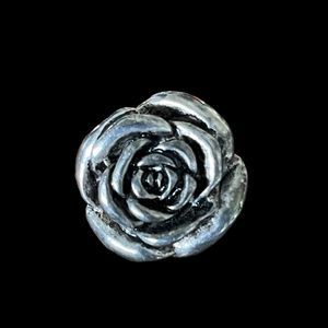 Silver Tone Pretty Rose Flower Pendant Signed Premier Designs Romantic Whimsy